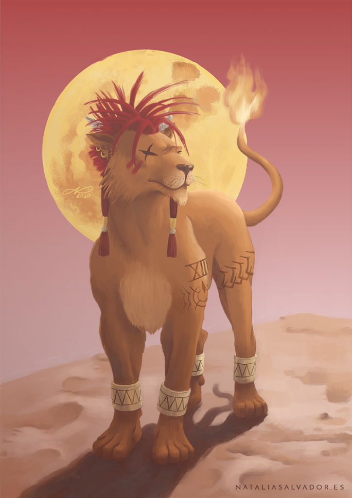 Red XIII from Final Fantasy VII digital illustration by Natalia Salvador