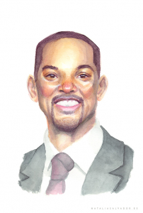 Will Smith watercolour portrait