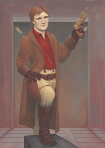 Digital illustration of Captain Malcolm Reynolds from Firefly by Natalia Salvador