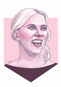 Animation of two Scarlett Johansson portraits