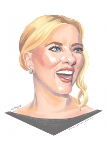 Scarlett Johansson colourful digital portrait