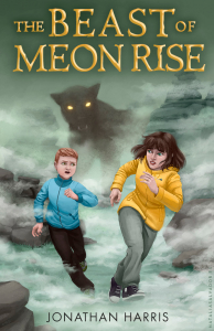 Cover for The Beast of Meon Rise, illustration with lettering